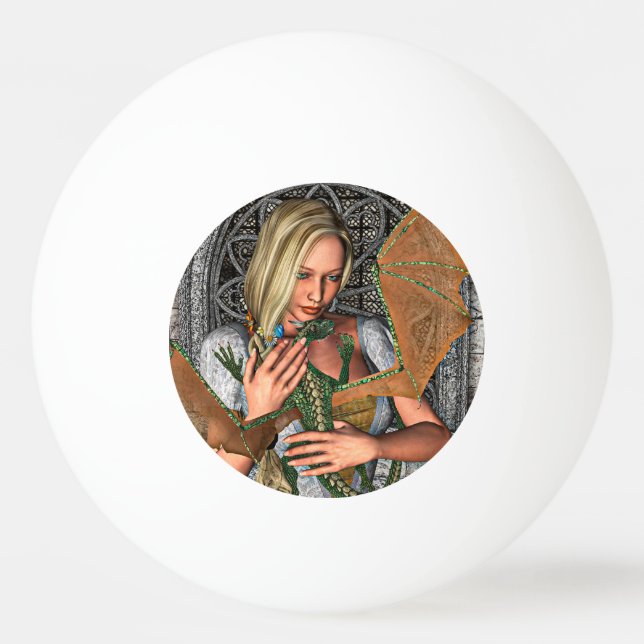 Princess and Dragon Ping-Pong Ball (Front)
