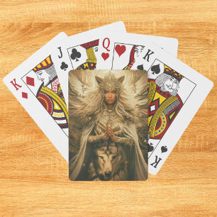 Princess and her wolf spirit poker cards