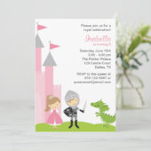 Princess and Knight Birthday Invitations (Standing Front)