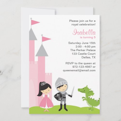 Princess and Knight Birthday Invitations