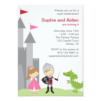 Princess and Knight Birthday Invitations