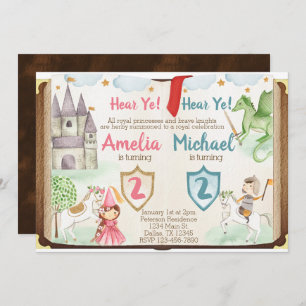 Princess and Knight Birthday Party Invitation