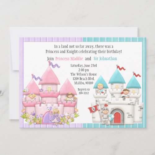 Princess and Knight Birthday Party Invitation