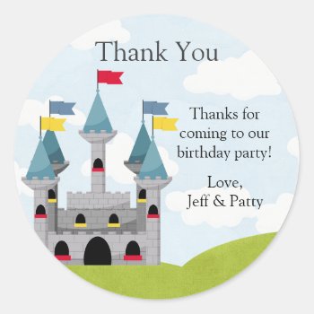 Princess And Knight Birthday Party Sticker by eventfulcards at Zazzle