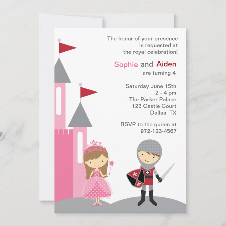 Princess and Knight Invitations Zazzle