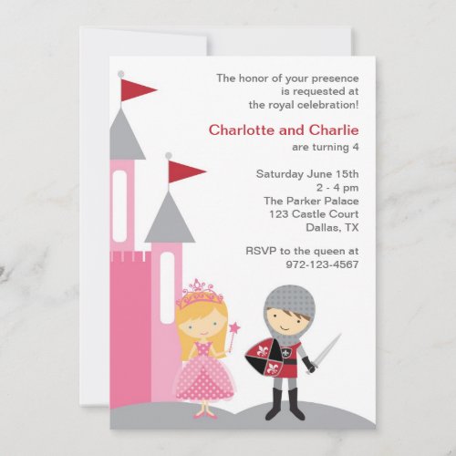 Princess and Knight Invitations