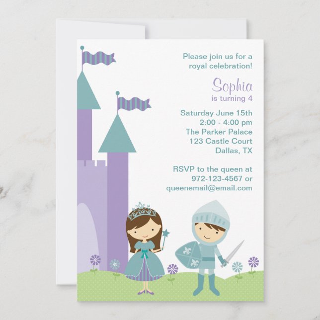 Princess and Knight Invitations (Front)