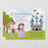 Princess and Knight Joint Birthday Party Invitation (Front/Back)