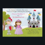 Princess and Knight Joint Birthday Party Invitation<br><div class="desc">Personalize this child's Joint Sibling  Princess and Knight Birthday Party invitation. It features a Princess and Prince with a castle. Customize with your Birthday Party details.  Some elements JWIllustrations</div>