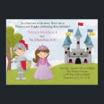 Princess and Knight Joint Birthday Party Invitation<br><div class="desc">Personalize this child's Joint Sibling  Princess and Knight Birthday Party invitation. It features a Princess and Prince with a castle. Customize with your Birthday Party details.  Some elements JWIllustrations</div>