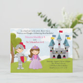 Princess and Knight Joint Birthday Party Invitation (Standing Front)
