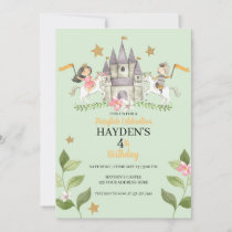 Princess and Knight party, Princess, kids Birthday Invitation