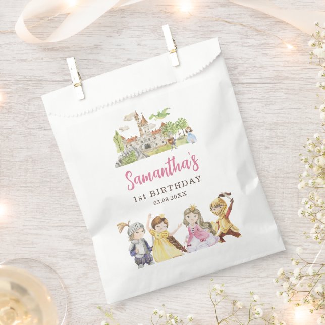 Princess and Knights Birthday Favor Bag (Clipped)
