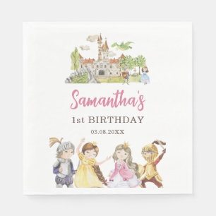 Princess and Knights Birthday Standard Luncheon Napkins