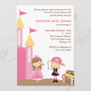 Princess and Pink Pirate Invitation