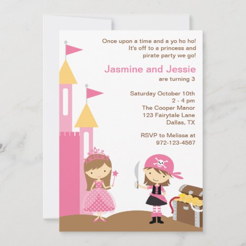 Princess and Pink Pirate Invitations