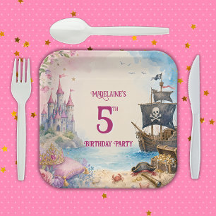 Princess And Pirate Birthday Party Paper Plates