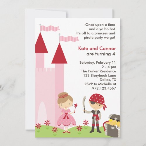 Princess and Pirate Invitation