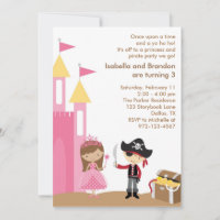 Princess and Pirate Invitation