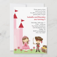 Princess and Pirate Invitation