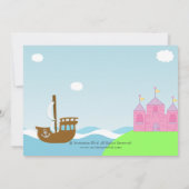 Princess and Pirate Twins Joint Birthday Party Invitation (Back)