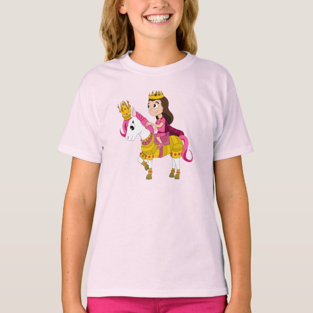 Princess and pony cartoon T-Shirt (Front)