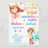 Princess and Prince birthday invitation Royal part