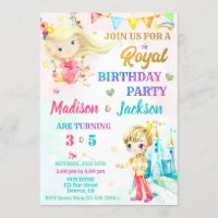 Princess and Prince birthday invitation Royal part