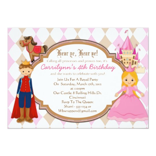 Prince And Princess Birthday Party Invitations 8