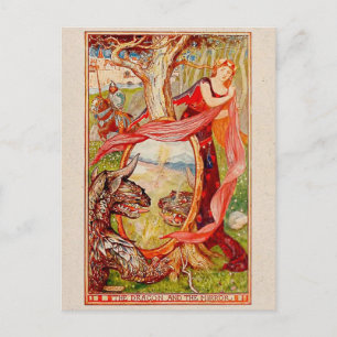 Princess and the Dragon Illustrated Postcard