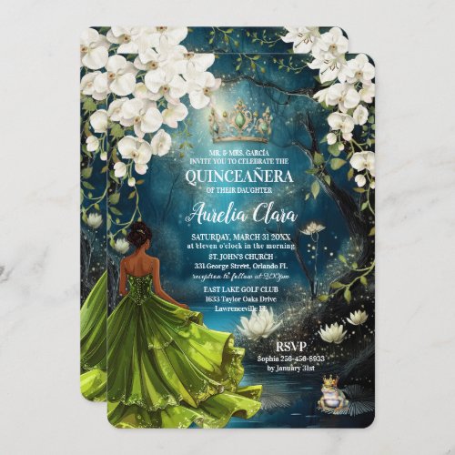 Princess and the Frog Starry Night Quinceanera 16 Invitation