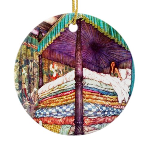 Princess and the Pea Ceramic Ornament