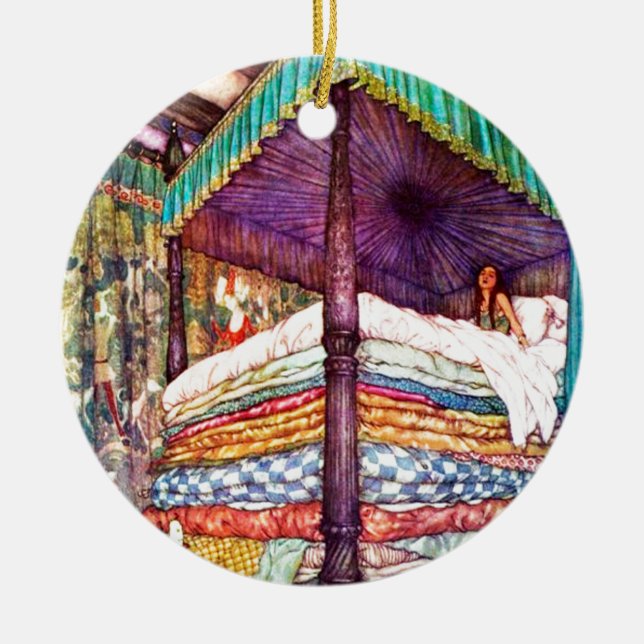 Princess and the Pea Ceramic Ornament (Front)