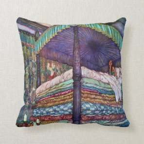 Princess and the Pea Edmund Dulac Fine Art Throw Pillow