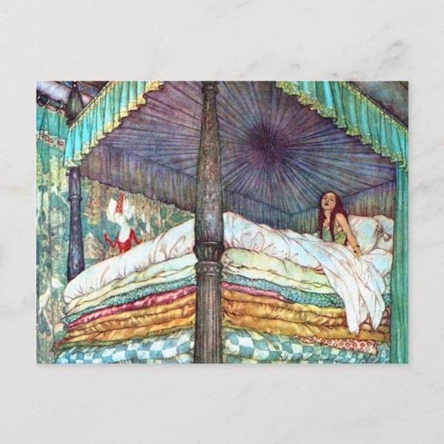 Princess And The Pea Print - Fairy Tale Hans Ander Postcard (Front)