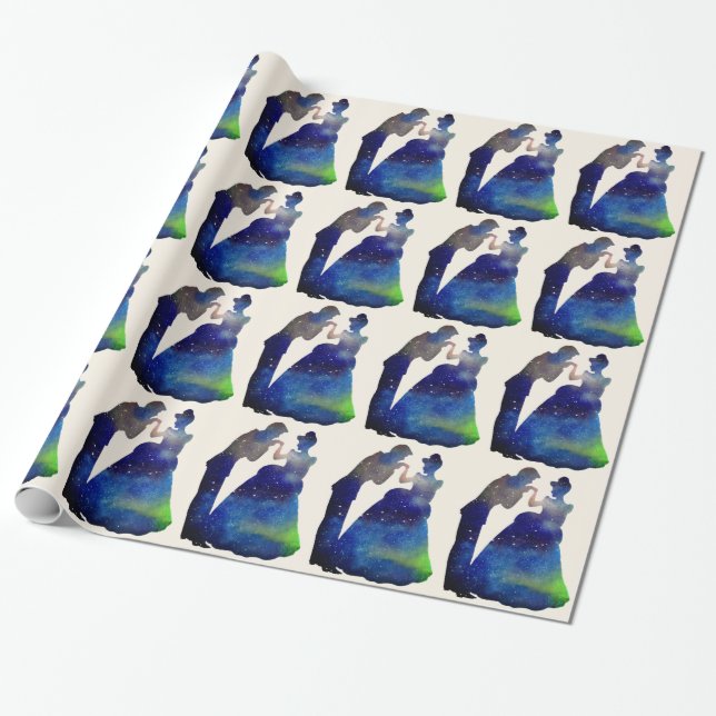 Princess and the prince Glossy Wrapping Paper (Unrolled)