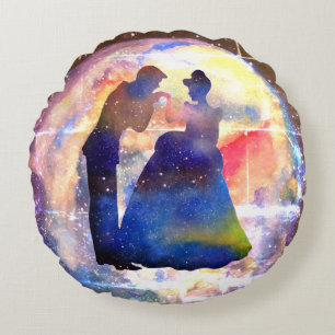 Princess and the prince Round throw cushion
