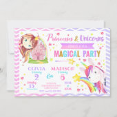 Princess and Unicorn Joint Birthday Invitation (Front)