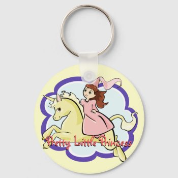 Princess And Unicorn Keychain by Customizables at Zazzle