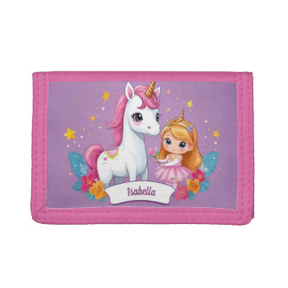 Princess and Unicorn Magical Moments Tri-fold Wallet