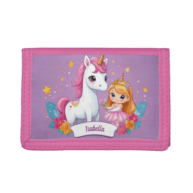Princess and Unicorn Magical Moments Trifold Wallet (Front)