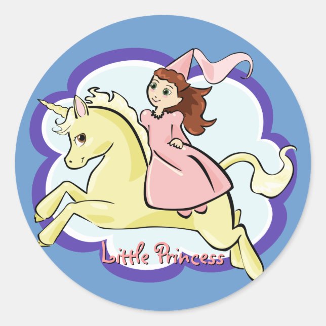Princess and Unicorn Sticker (Front)