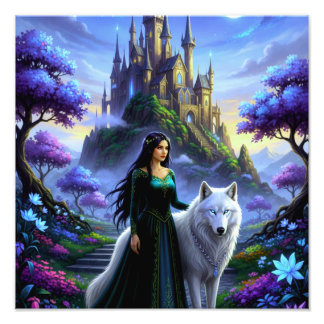 Princess and Wolf Photo Print