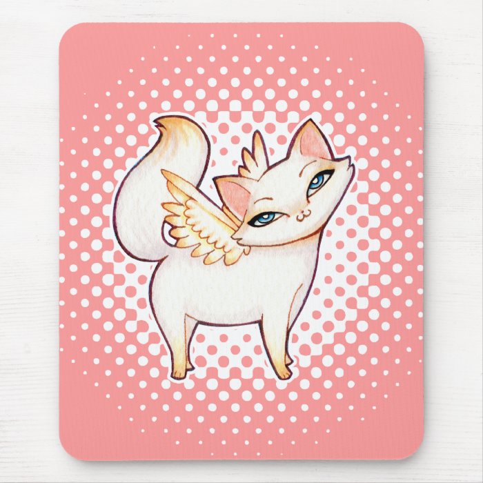 Princess Angel Fairy Cat, Hime Feline Kawaii Art Mousepads