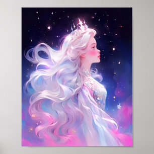 Princess Anime Girl Made Of Stars Poster