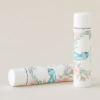 Princess Aqua Cute Dinosaur Peony Baby Shower  Lip Balm