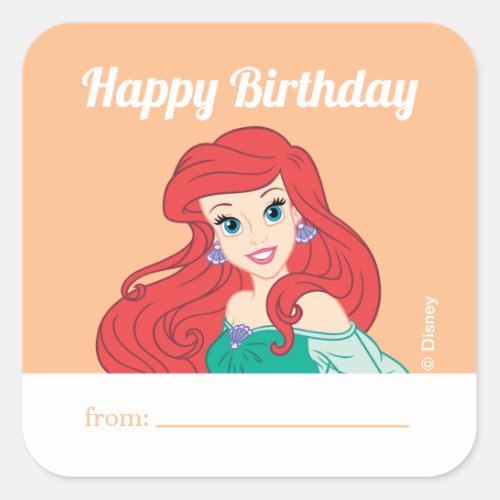 Princess Ariel  A Gift From _ Birthday Square Sticker