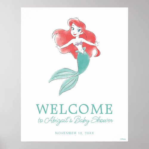 Princess Ariel Baby Shower Welcome Sign