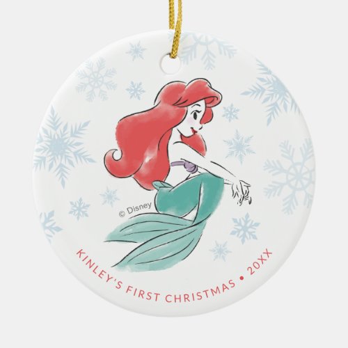 Princess Ariel  Babys First Christmas Ceramic Ornament