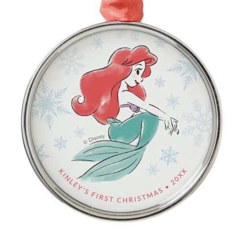 Princess Ariel | Baby's First Christmas Metal Ornament